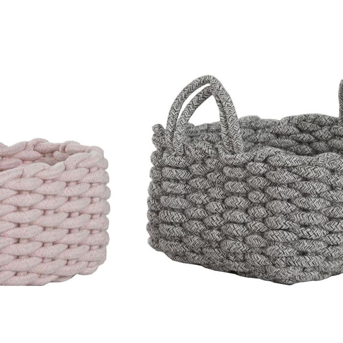 Juego de Cestas Home ESPRIT Beige Gris Rosa Cuerda (3 Piezas) (3 Unidades) 3 Juego de Cestas Home ESPRIT Beige Gris Rosa Cuerda (3 Piezas) (3 Unidades) 3