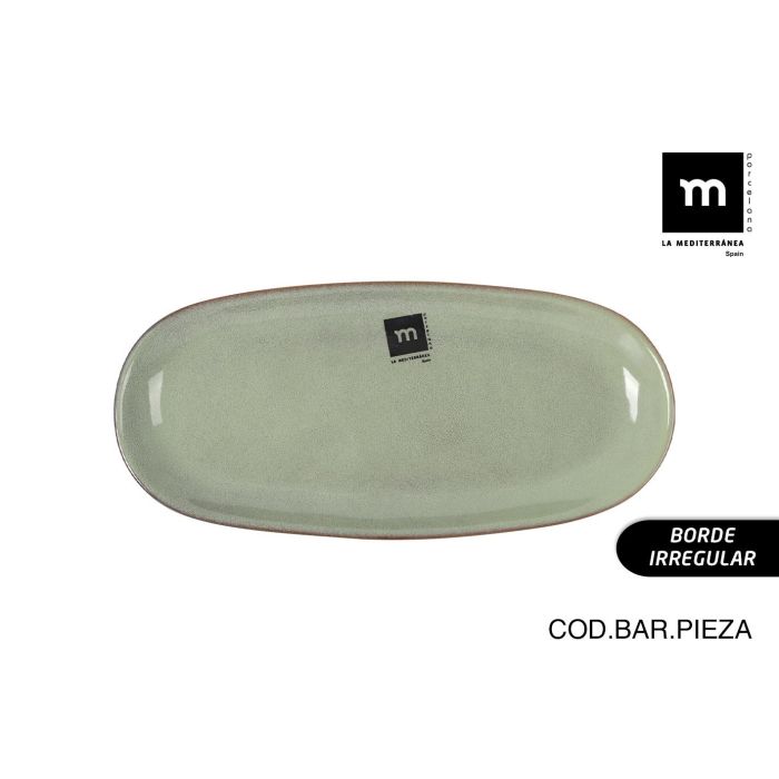 Fuente Oval Macarella Green 25x12x2.2 cm - Inde (24 Unidades) Fuente Oval Macarella Green 25x12x2.2 cm - Inde (24 Unidades)
