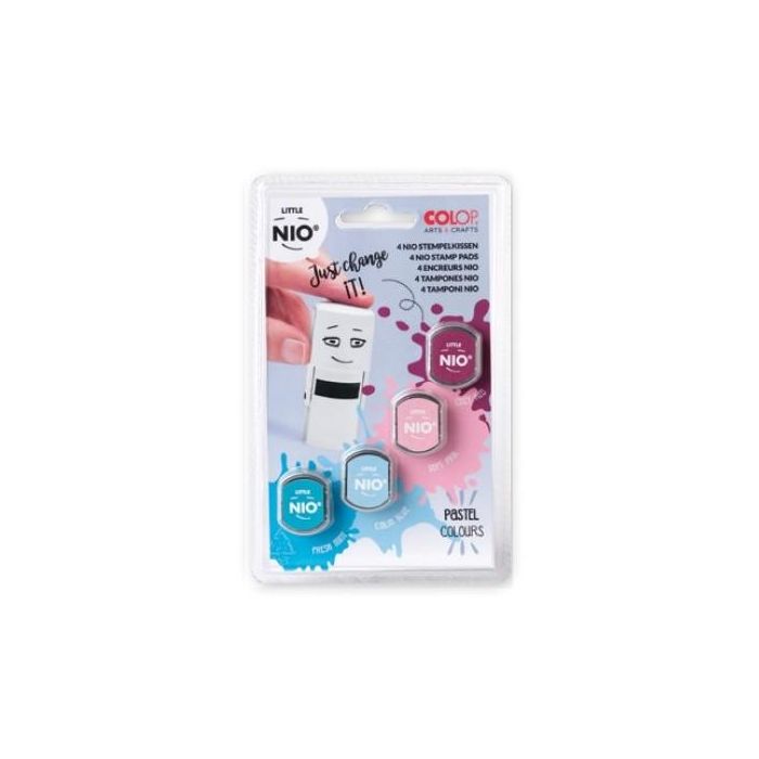Colop NIL098 Blister 4 Recambios Almohadillas Little Nio, 4 Colores Pastel Surtidos