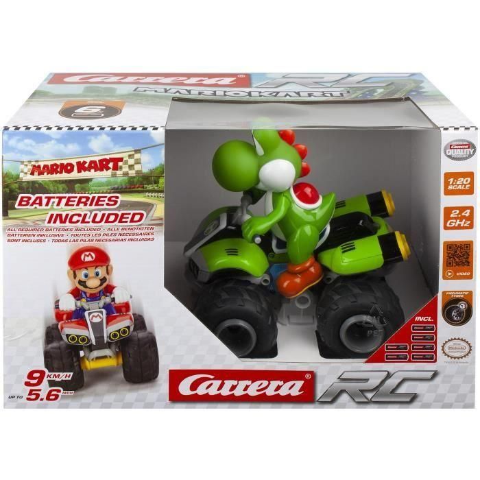 Carrera Nintendo Mario Kart Yoshi Control remoto Quad Car 3