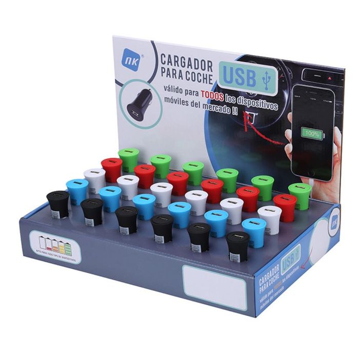 Cargador usb para coche colores surtidos nk 4