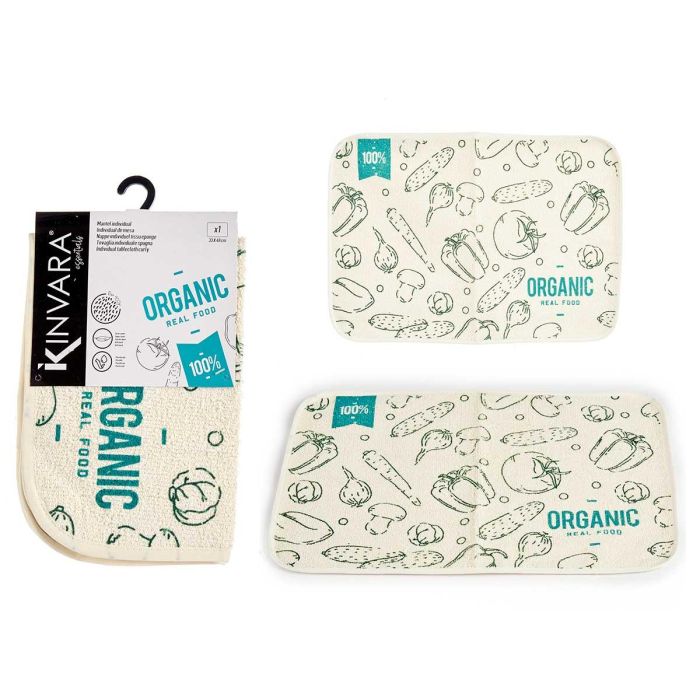 Kinvara Mantel Individual Rizo Organic 33x48 cm - 70% Algodón, 30% Poliéster - Verde, Blanco (24 Unidades) Kinvara Mantel Individual Rizo Organic 33x48 cm - 70% Algodón, 30% Poliéster - Verde, Blanco (24 Unidades)