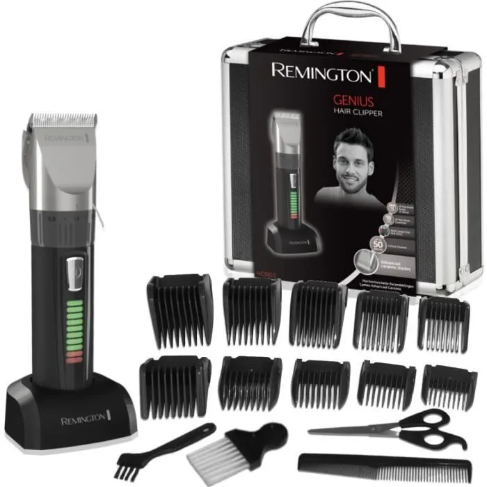 Remington Cortadora de Cabello HC5810, Motor Profesional, Cuchillas Autoafilables Cerámicas, Uso con o sin Cable, 10 Guías Remington Cortadora de Cabello HC5810, Motor Profesional, Cuchillas Autoafilables Cerámicas, Uso con o sin Cable, 10 Guías