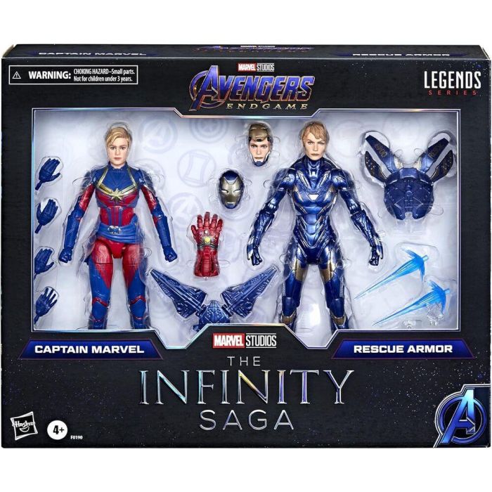 Hasbro Blister 2 figuras Captain Marvel & Rescue Armor The Infinity Saga Avengers Endgame Marvel 15cm articuladas
