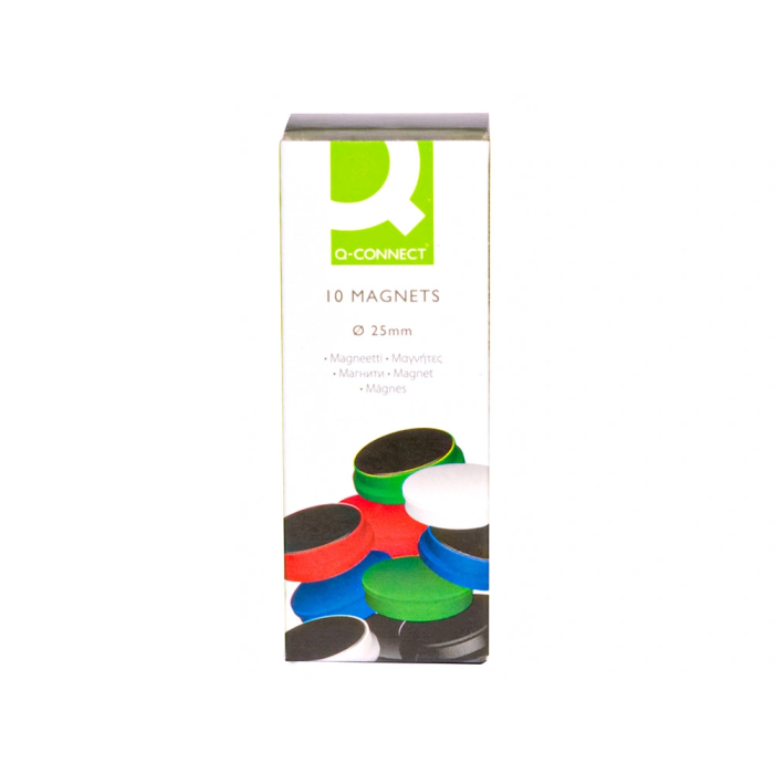 Q-connect Iman para sujecion 25 mm colores surtidos caja de 10 unidades ideal para pizarras magneticas 2