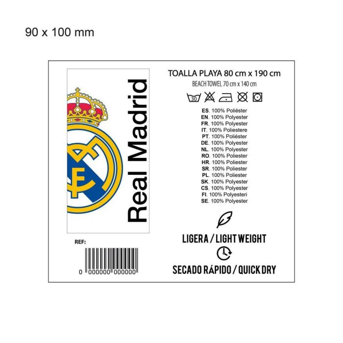 Toalla de Playa Real Madrid C.F. 1