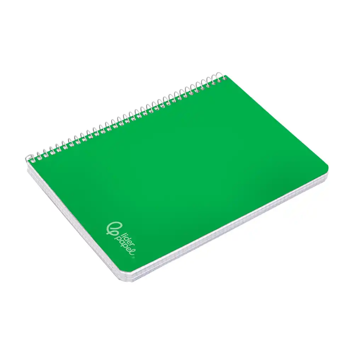 Liderpapel Cuaderno espiral A5 Witty tapa dura 80 hojas 90gr cuadro 4mm con margen color verde 5