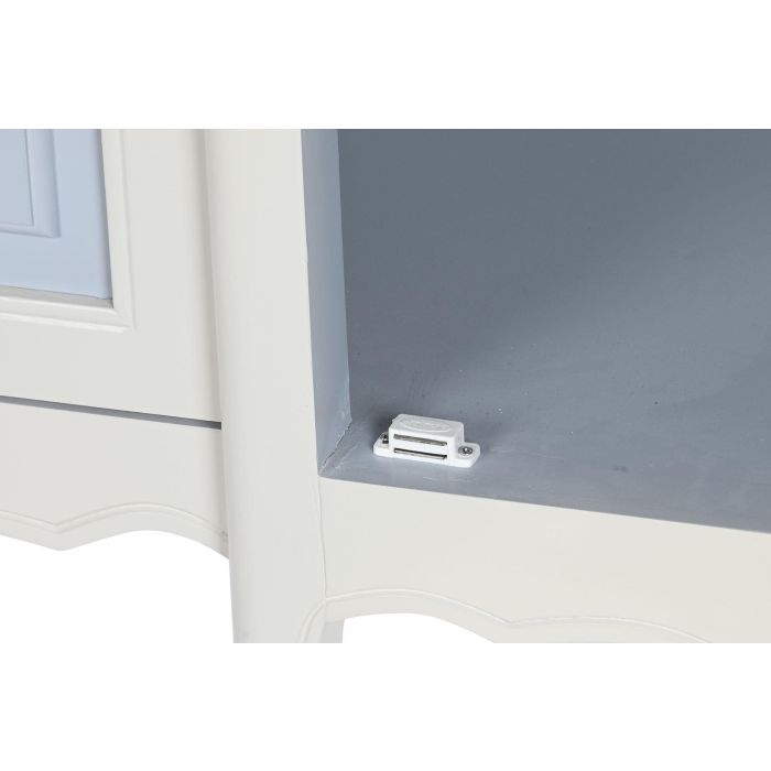 DKD Home Decor Vitrina Mediterraneo Bayona 2023 Blanco Azul Celeste Madera Cristal 44 x 199 x 141.5 cm 7