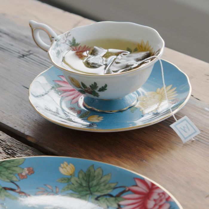 Wedgwood Taza de Té P 140 Ml Sapphire Wonderlust (4 Unidades) con Detalles de Oro de 22 Quilates 1 Wedgwood Taza de Té P 140 Ml Sapphire Wonderlust (4 Unidades) con Detalles de Oro de 22 Quilates 1