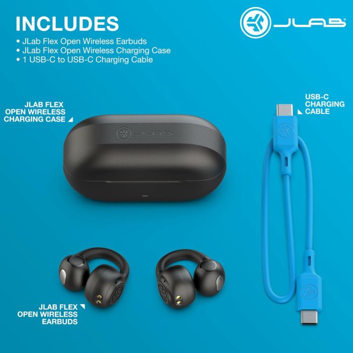 Auriculares Inalámbricos con Estuche de Carga JLab IEUEBFLEXRBLK124 Negro 1 Auriculares Inalámbricos con Estuche de Carga JLab IEUEBFLEXRBLK124 Negro 1