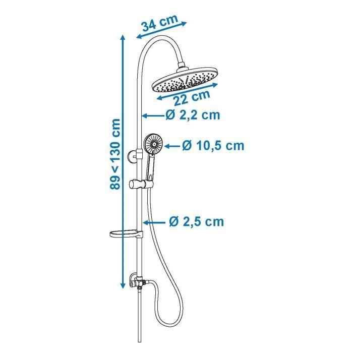 ROUSSEAU Columna de ducha sin grifo Spatial 2 3