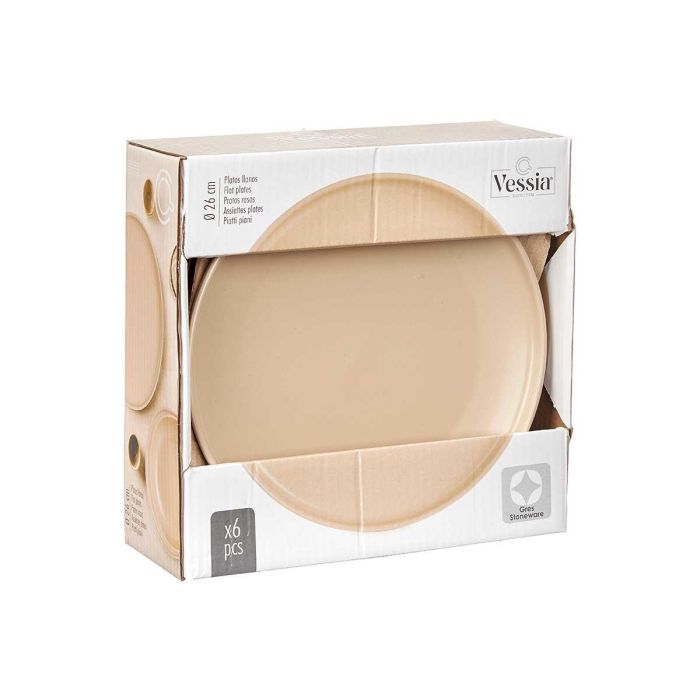 Plato Llano Grande Gres Beige 26,5Cm Vessia (24 Unidades) 2 Plato Llano Grande Gres Beige 26,5Cm Vessia (24 Unidades) 2