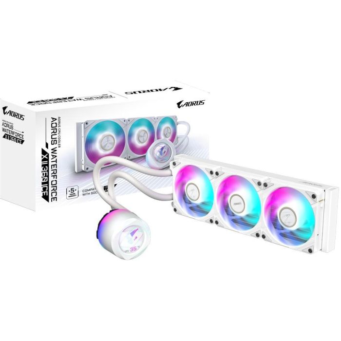 GIGABYTE WATERFORCE X II 360 ICE Sistema de Refrigeración Líquida Todo en Uno para Procesador 12 cm Blanco 0 GIGABYTE WATERFORCE X II 360 ICE Sistema de Refrigeración Líquida Todo en Uno para Procesador 12 cm Blanco 0