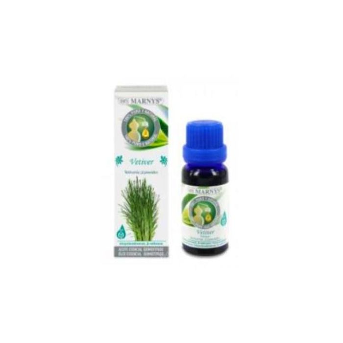 MARNYS Vetiver Aceite Esencial Alimentario 15ml - Destilación Raíz, Uso Oral/Tópico, Repelente Insectos, Tónico Glandular/Venoso