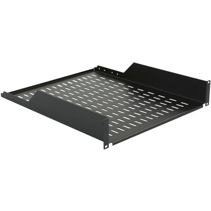 Logon RAS215BL Bandeja de Rack Fija 19" 2U, 550mm Profundidad para Armarios, Ventilada, 2 Puntos, Carga 30kg, Negra