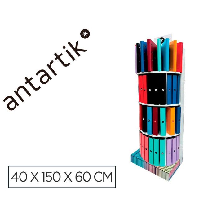 Antartik Expositor de Suelo Cartón Multiproducto Resistente para 80 Carpetas Surtidas | Ideal Tiendas 40x150x60 cm Antartik Expositor de Suelo Cartón Multiproducto Resistente para 80 Carpetas Surtidas | Ideal Tiendas 40x150x60 cm