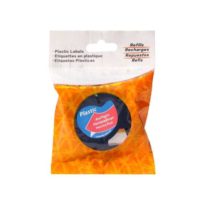 Q-connect Cinta Consumible Rotuladora 12mm x 4m Negro-Rojo Cosmico Compatible Dymo 5