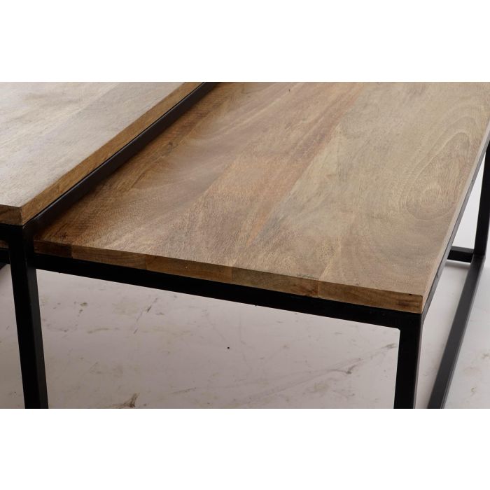DKD Home Decor Mesa Centro Loft Marron Negro Metal Mango 90 x 40 x 90 cm Set de 2 2 DKD Home Decor Mesa Centro Loft Marron Negro Metal Mango 90 x 40 x 90 cm Set de 2 2