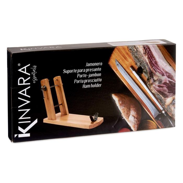 Jamonero Doble Brazo Natural Madera Pino Kinvara 44X8CM (6 Unidades) 2 Jamonero Doble Brazo Natural Madera Pino Kinvara 44X8CM (6 Unidades) 2