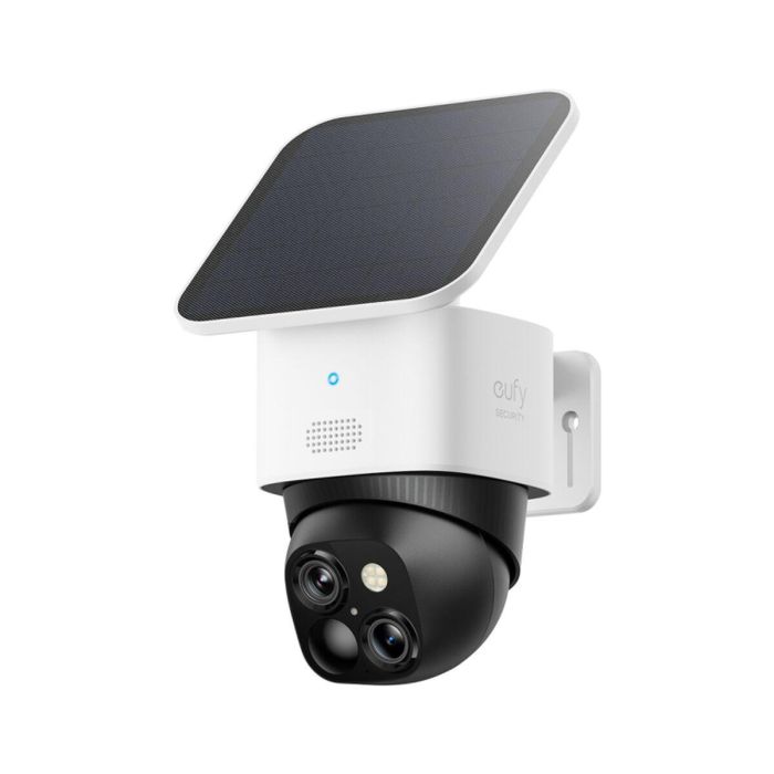 Eufy SoloCam S340 Cámara de Seguridad IP Doble Lente 3K Panorámica 360° Inclinación Solar Interior Exterior AI y Almacenamiento Local