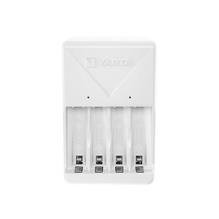 Varta 57657101451 Cargador Pilas 2 o 4 AA/AAA y 4xAA 2100 mAh, Carga Lenta, Voltaje Universal 6