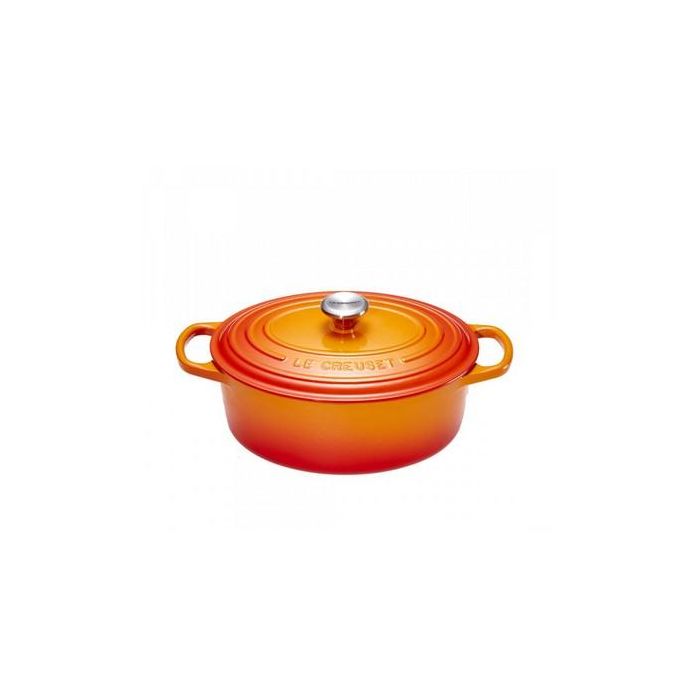 Le Creuset Signature Bräter Oval 27 cm, Hierro Fundido, para Horno, Ofenrot