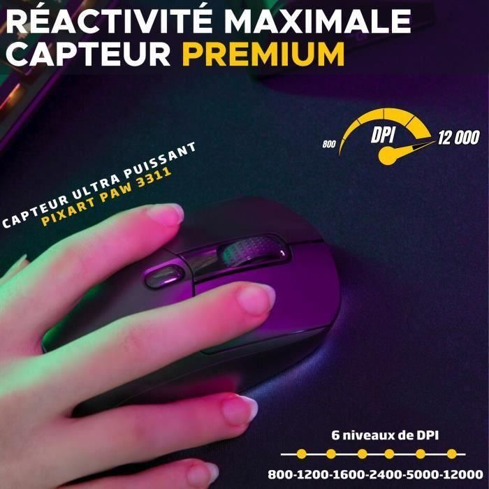 Ratón para juegos competitivo - Con cable o inalámbrico - The G-Lab - KULT-TITAN - RGB - 12000 DPI - Negro 4 Ratón para juegos competitivo - Con cable o inalámbrico - The G-Lab - KULT-TITAN - RGB - 12000 DPI - Negro 4