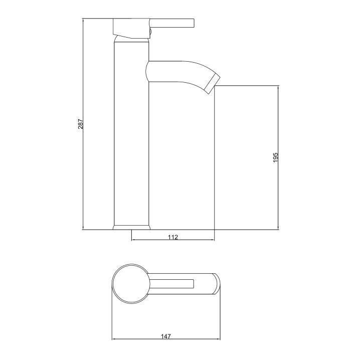 ROUSSEAU Grifo monomando para lavabo Ilo Haut 1