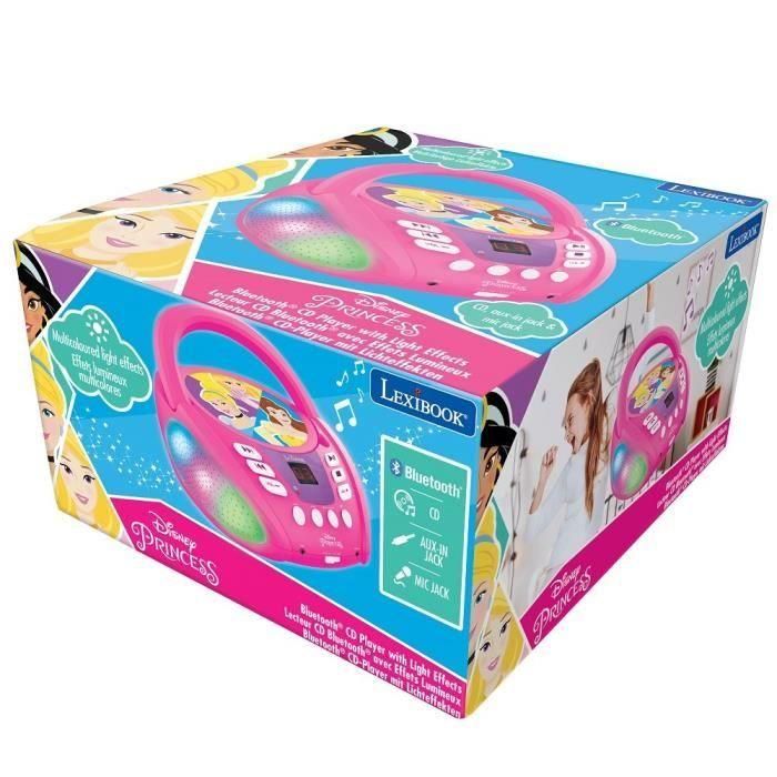 Lexibook Princesa de Disney Reproductor de CD Portátil Bluetooth 5.0 con Efectos de Luz Multicolor, Altavoces 3W y Conector Micrófono 4 Lexibook Princesa de Disney Reproductor de CD Portátil Bluetooth 5.0 con Efectos de Luz Multicolor, Altavoces 3W y Conector Micrófono 4