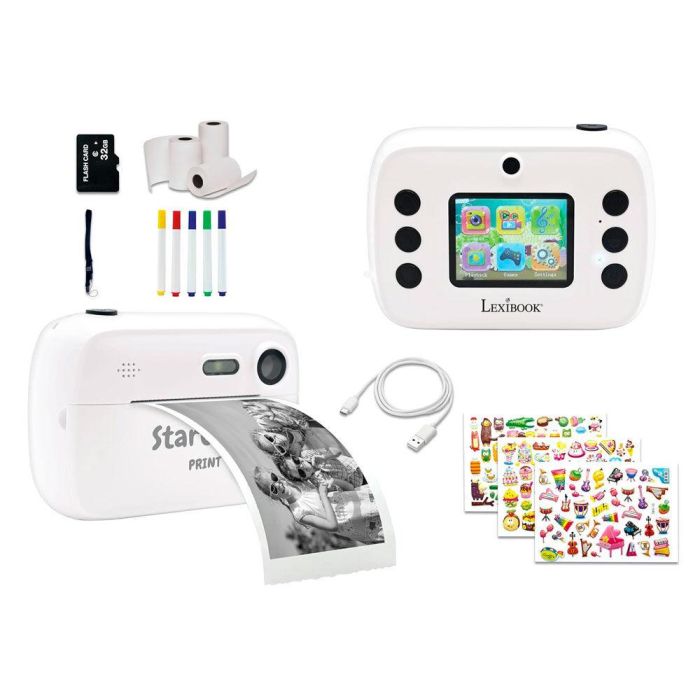 Lexibook DJ150 Starcam Print Cámara de Fotos Digital Instantánea Color Blanco para Niños +3 Años 0 Lexibook DJ150 Starcam Print Cámara de Fotos Digital Instantánea Color Blanco para Niños +3 Años 0