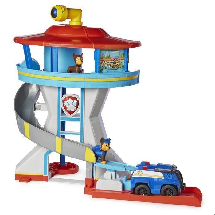 Spin Master 6073765 Torre De Control Patrulla Canina - Centro de Mando Paw Patrol de 50 cm con Vehículo y 2 Figuras Chase