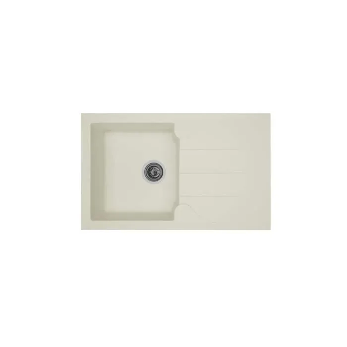 Stradour Fregadero de Cocina Empotrado 1 Recipiente + 1 Escurridor Aloa Resina Blanco 81 x 50 cm 1