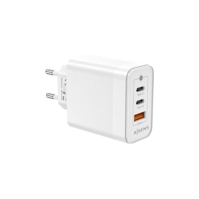 Aisens Cargador GaN 65W con 2 USB-C PD3.0 QC4.0 y 1 USB-A QC3.0, Blanco 1 Aisens Cargador GaN 65W con 2 USB-C PD3.0 QC4.0 y 1 USB-A QC3.0, Blanco 1