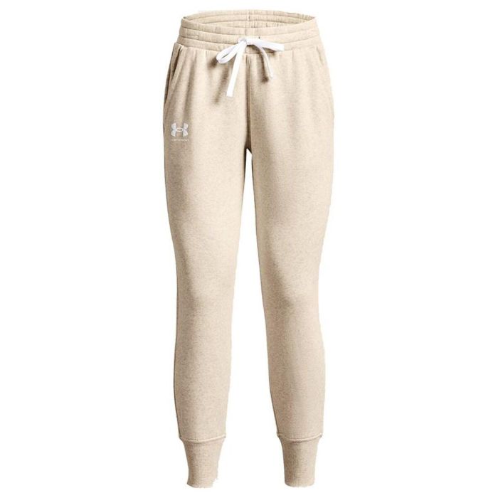 Pantalón Largo Deportivo Under Armour Rival Fleece Joggers Blanco Natural Mujer Pantalón Largo Deportivo Under Armour Rival Fleece Joggers Blanco Natural Mujer