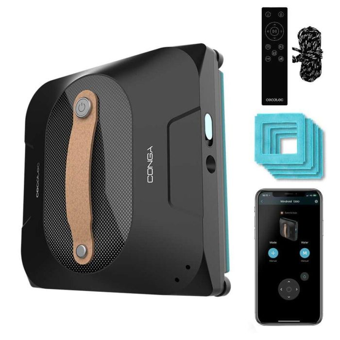 Cecotec Aspirador Limpiacristales Windroid 1390 Double Spray 72 W con mando y app 19