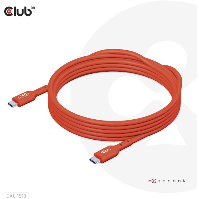 Club3D Kabel USB 2 Typ C PD 240W / 480Mb 3m St/St 7