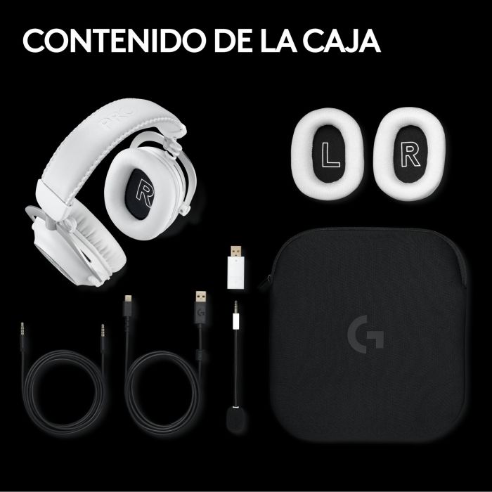 Logitech Auriculares Gaming G Pro X con micrófono cardioide, drivers Graphene 50 mm y tecnología LIGHTSPEED 7 Logitech Auriculares Gaming G Pro X con micrófono cardioide, drivers Graphene 50 mm y tecnología LIGHTSPEED 7