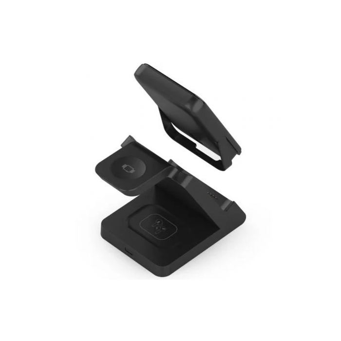 Aisens Base de Carga Inalámbrica ASCH-15W4WC064-BK 15W 4 en 1 para Móvil, Apple Watch, Auriculares, Negro 2