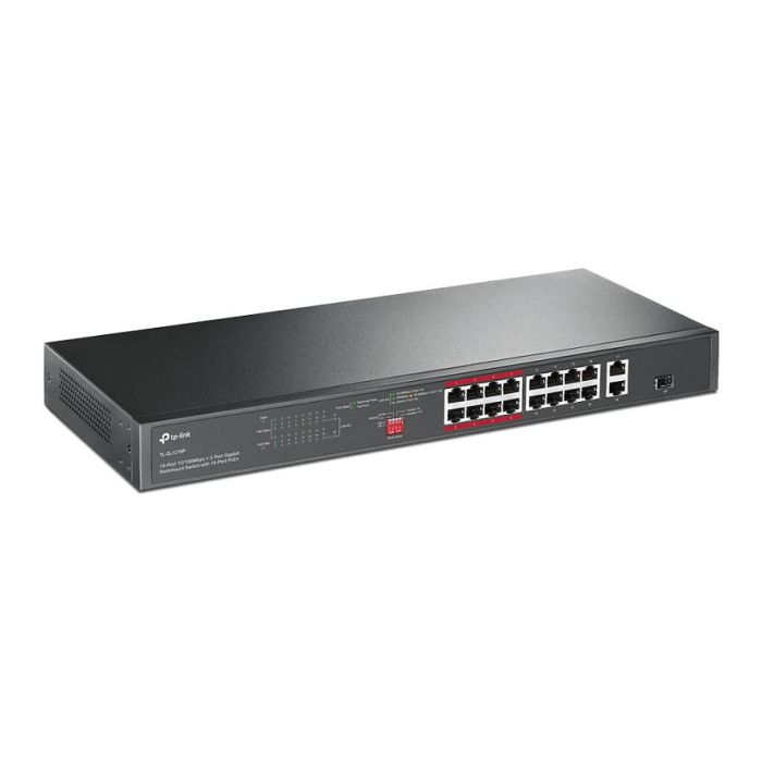 TP-Link Switch Gigabit PoE TL-SL1218P 18 Puertos No Administrado Montaje en Rack 1U 1