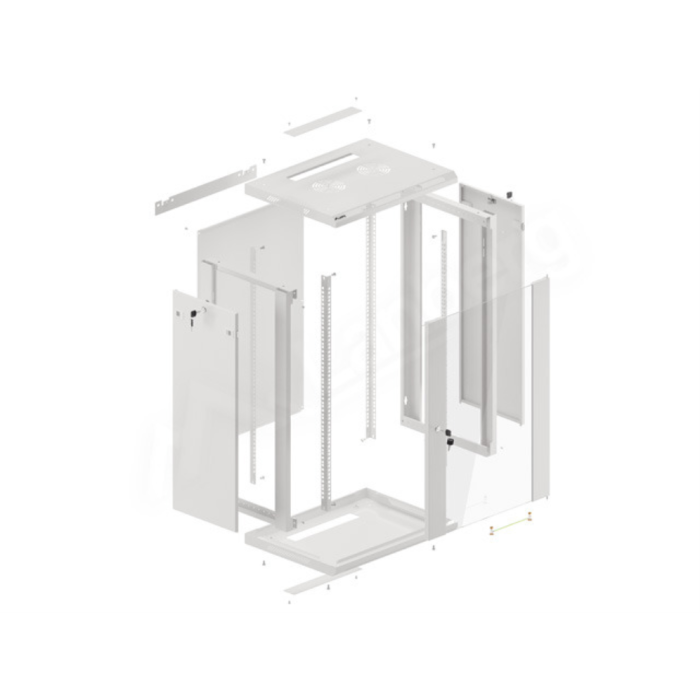 Lanberg Armario Rack 19 Pulgadas 18U 600x450mm Gris con Puerta de Cristal Templado y Ventiladores 2