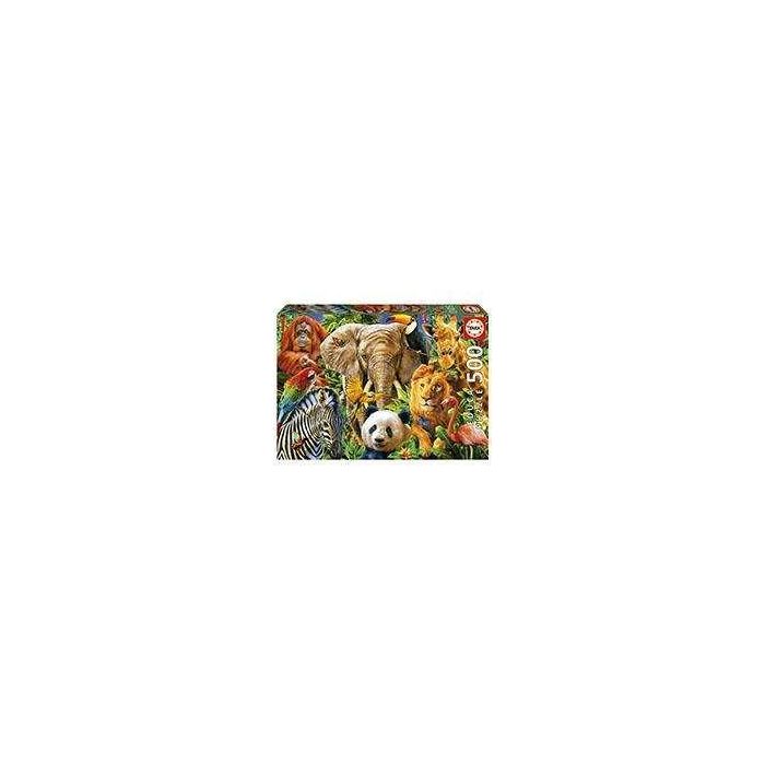 Puzzle 500 piezas collage de animales salvajes 20 Puzzle 500 piezas collage de animales salvajes 20