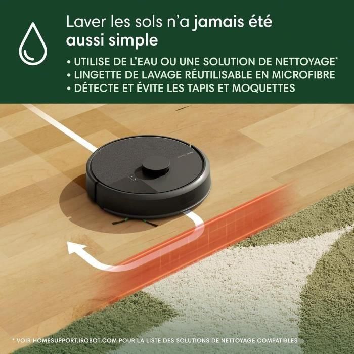 iRobot IRO5061042263308 Robot aspirador Roomba 105 Combo con 7000 Pa, autonomía 2h, depósito 400 ml, Negro 2