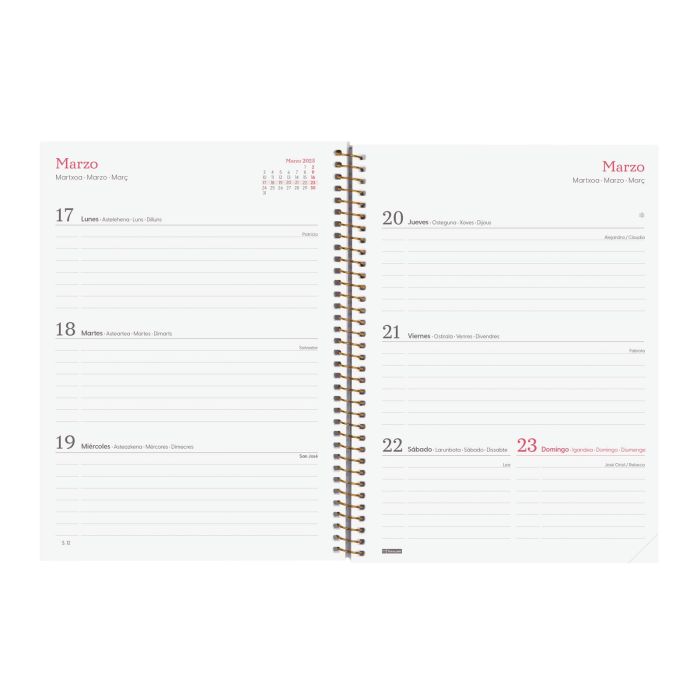 Finocam Agenda Anual Design Collection Espiral E10-155x212 mm Svh Goldy 2025 4