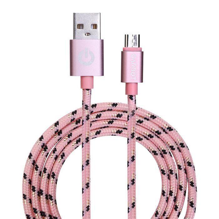 Garbot Garbot Grab&Go 1m Braided Micro-USB Cable, Pink Garbot Garbot Grab&Go 1m Braided Micro-USB Cable, Pink