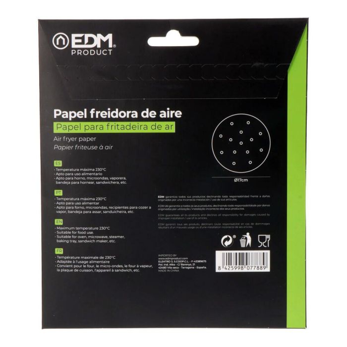 Papel para freidora de aire EDM 07788 Ø 17 cm 100 Unidades 2