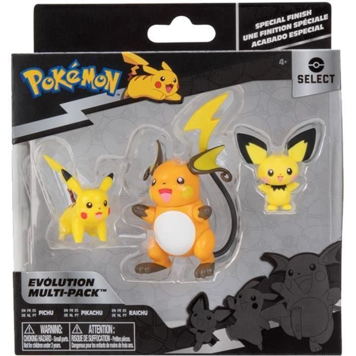 Bandai - Pokémon - Pack Evolución - Figura Pichu 5cm + Figura Pikachu 8cm + Figura Raichu 10cm - JW2778 1