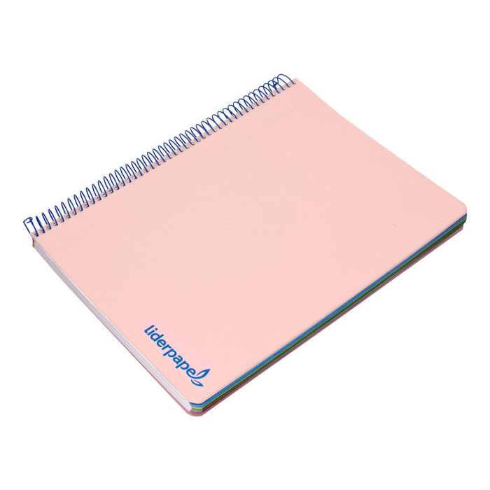 Cuaderno Espiral Liderpapel A5 Micro Wonder Tapa Plastico 120H 90 gr Cuadro 5 mm 5 Bandas 6 Taladros Color Rosa 4