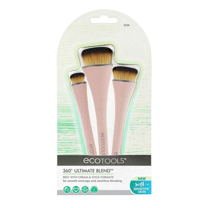 Ecotools Set 3 Brochas Maquillaje 360º Ultimate Blend Veganas y Cruelty Free para Base, Colorete y Corrector 0 Ecotools Set 3 Brochas Maquillaje 360º Ultimate Blend Veganas y Cruelty Free para Base, Colorete y Corrector 0