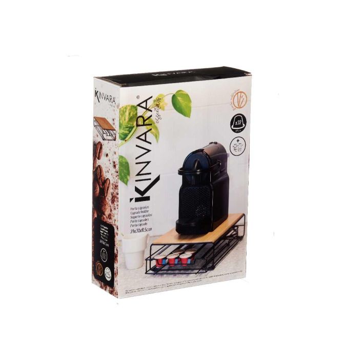 Organizador de Cápsulas de Café Kinvara W6358S-B NESPRESSO L Marrón Negro Metal Bambú 21 x 57 x 8,5 cm 2 Organizador de Cápsulas de Café Kinvara W6358S-B NESPRESSO L Marrón Negro Metal Bambú 21 x 57 x 8,5 cm 2
