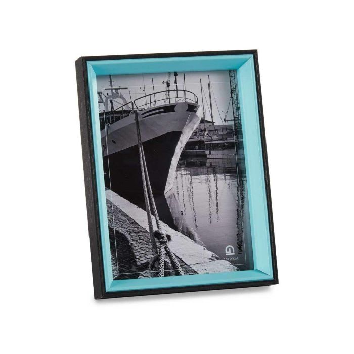 Marco de Fotos Cristal Negro Azul Madera MDF (3 x 22 x 17 cm) (6 Unidades) 1